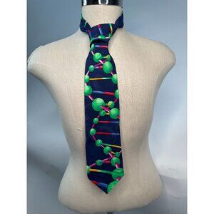 Colorful RM Style 100% Silk Tie With Molecule Design Made In USA Dry Clean Only